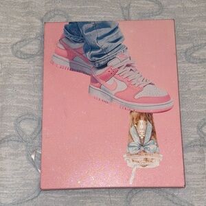 Pink and White Sneaker Art Canvas
